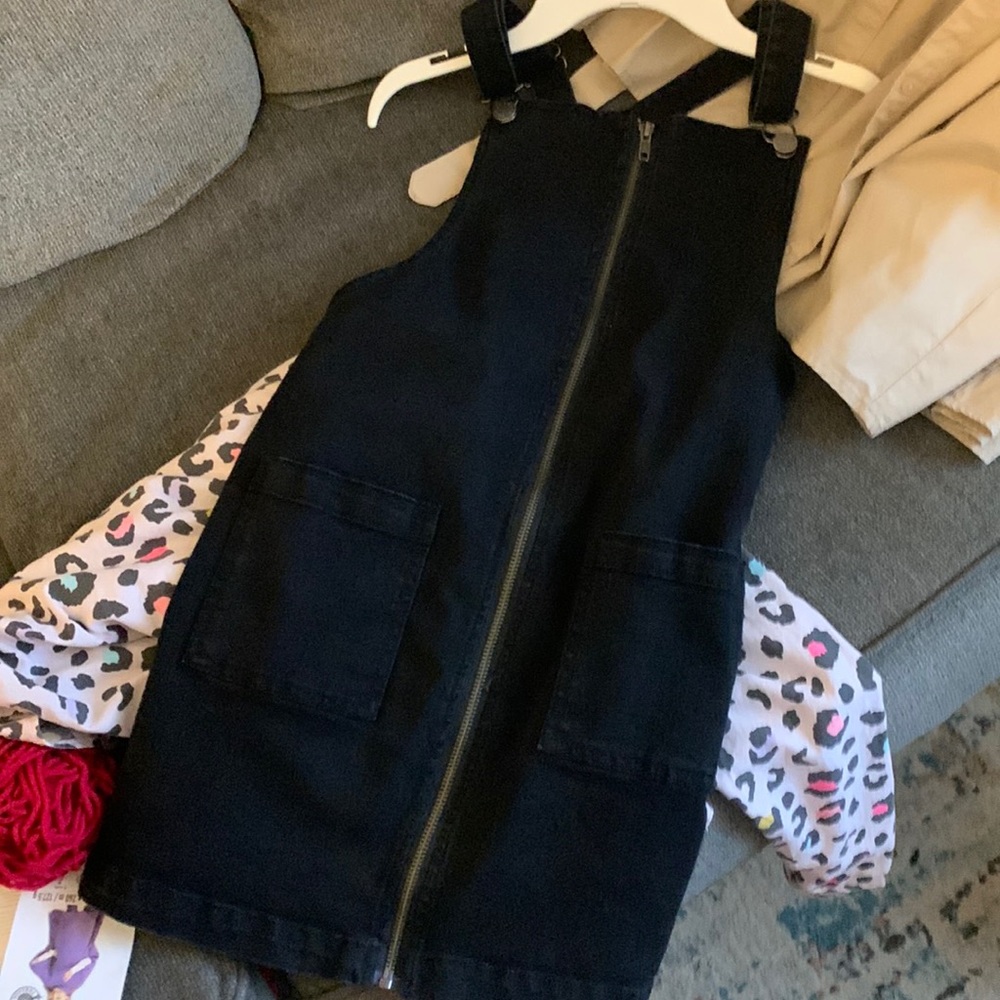 Art class girls denim over all dress